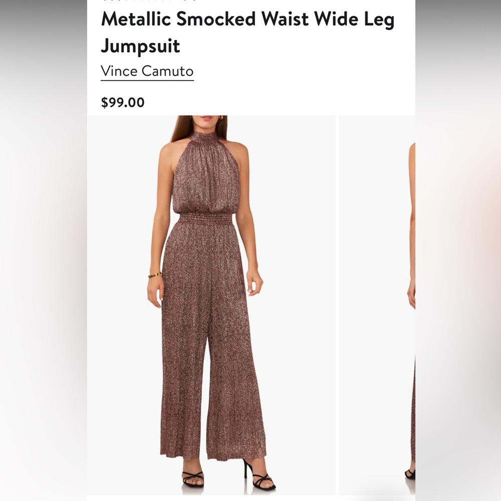 Sparkly Metallic Jumpsuit with Mock Neck